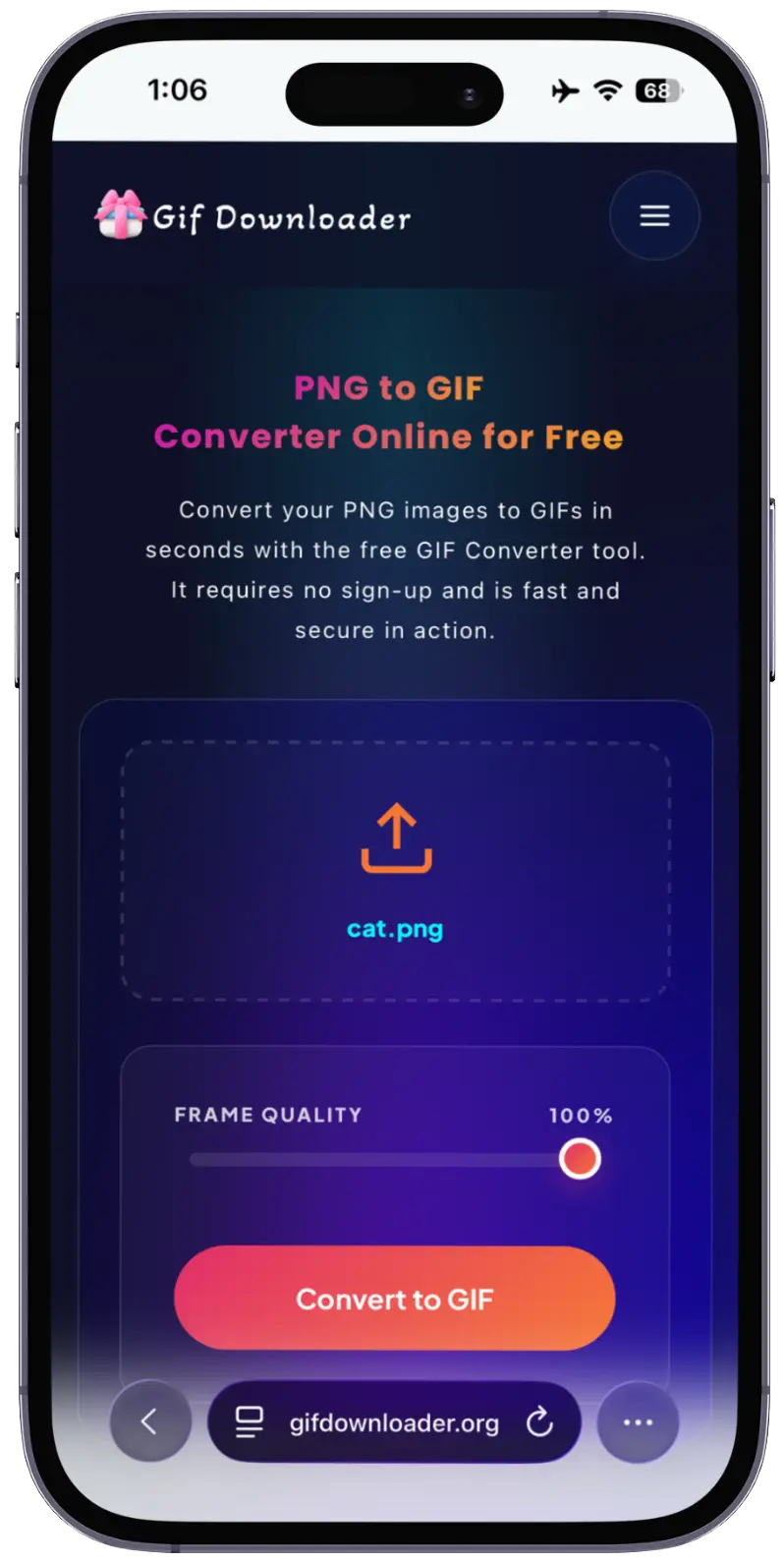 Convert PNG to GIF Online
